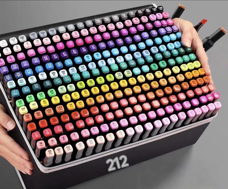 Conjunto de Canetas Marcador Permanente 212 Cores Profissional
